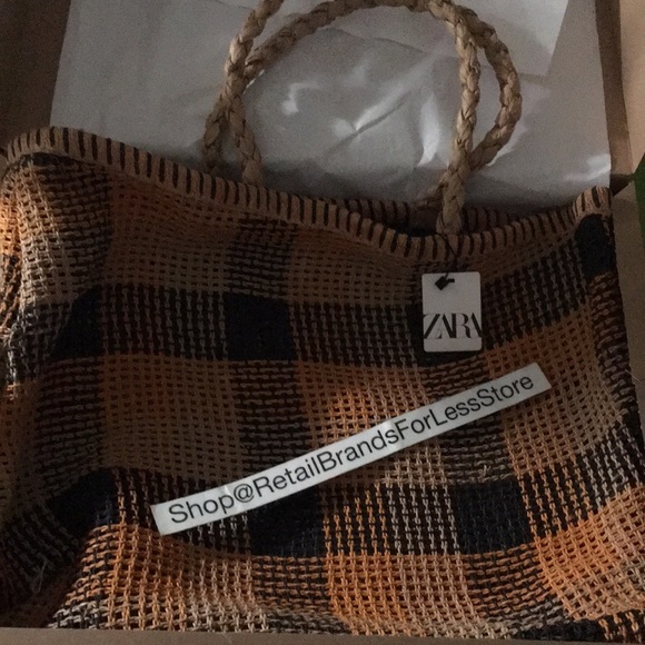 ZARA PLAID WOVEN TOTE BAG - Picture 8 of 10
